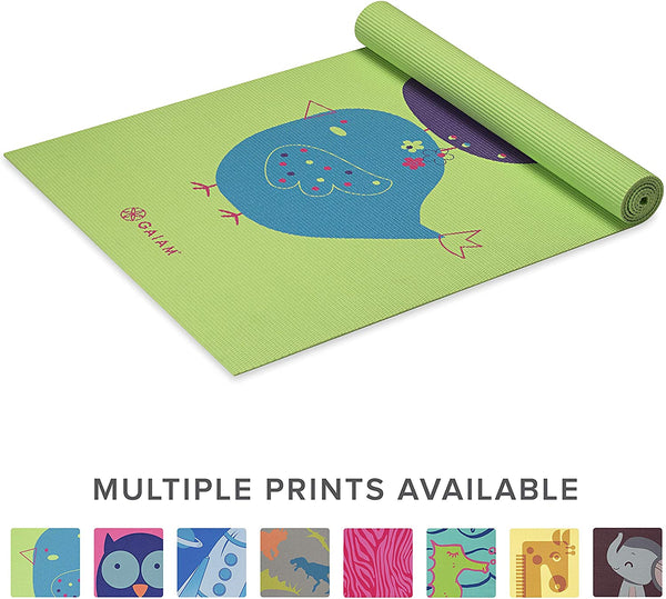 Gaiam Kids Yoga Mat Exercise Mat, Yoga for Kids with Fun Prints - Playtime for Babies, Active & Calm Toddlers and Young Children