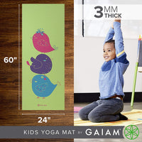 Gaiam Kids Yoga Mat Exercise Mat, Yoga for Kids with Fun Prints - Playtime for Babies, Active & Calm Toddlers and Young Children