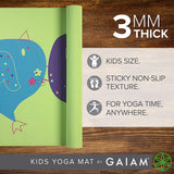 Gaiam Kids Yoga Mat Exercise Mat, Yoga for Kids with Fun Prints - Playtime for Babies, Active & Calm Toddlers and Young Children